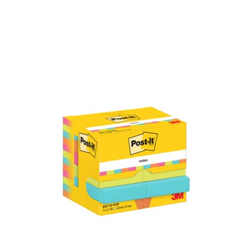 Foglietti Post-it® Popmistic - conf. 12 blocchetti da 100 ff - 38x51 mm - 653-pop